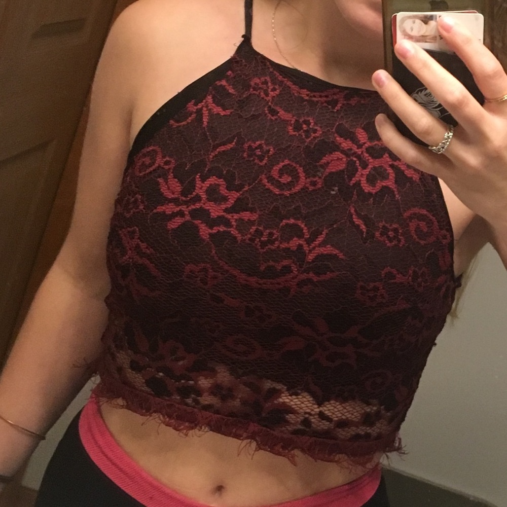 Maroon crop top